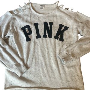 Vs pink cold shoulder sweatshirt